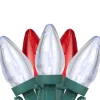 Discount 25ct Red and Pure White LED C7 Christmas Lights - 16ft Green Wire C7 & C9 Lights