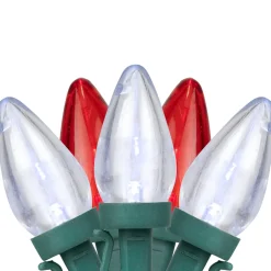 Discount 25ct Red and Pure White LED C7 Christmas Lights - 16ft Green Wire C7 & C9 Lights