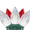 Outlet 25ct Red and Pure White LED C9 Christmas Lights, 16ft Green Wire C7 & C9 Lights