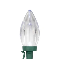 Outlet 25ct Red and Pure White LED C9 Christmas Lights, 16ft Green Wire C7 & C9 Lights