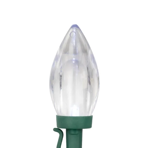 Outlet 25ct Red and Pure White LED C9 Christmas Lights, 16ft Green Wire C7 & C9 Lights