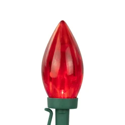 Outlet 25ct Red and Pure White LED C9 Christmas Lights, 16ft Green Wire C7 & C9 Lights