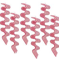 Online 6ct Red and White Striped Ribbon Candy Christmas Ornaments 5.75" Food & Beverage
