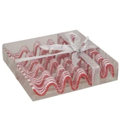 Online 6ct Red and White Striped Ribbon Candy Christmas Ornaments 5.75