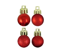 Outlet 18ct Red Shatterproof 4-Finish Christmas Ball Ornaments 1.25" (30mm) Shatterproof Balls|Ball Ornaments