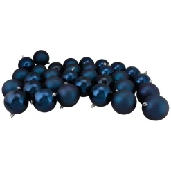 Best 32ct Sapphire Blue Shatterproof 2-Finish Christmas Ball Ornaments 3.25" (80mm) Shatterproof Balls|Ball Ornaments