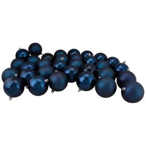 Best 32ct Sapphire Blue Shatterproof 2-Finish Christmas Ball Ornaments 3.25" (80mm) Shatterproof Balls|Ball Ornaments