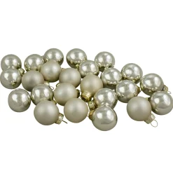 Clearance 24ct Shiny and Matte Champagne Gold Glass Ball Christmas Ornaments 1" (25mm) Glass|Ball Ornaments