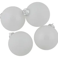 Hot 9ct Shiny and Matte White Glass Ball Christmas Ornaments 2.5" (65mm) Glass