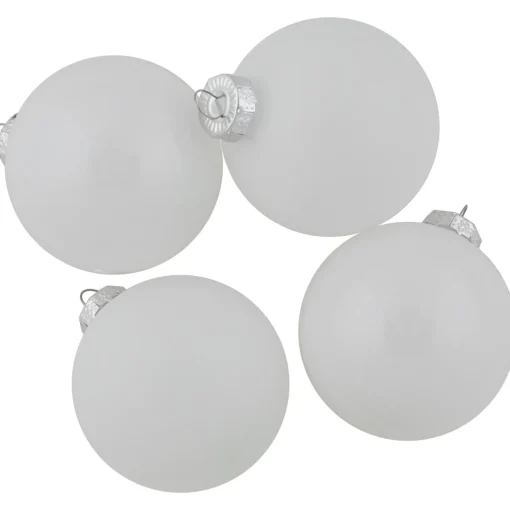 Hot 9ct Shiny and Matte White Glass Ball Christmas Ornaments 2.5" (65mm) Glass