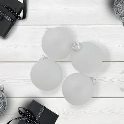 Hot 9ct Shiny and Matte White Glass Ball Christmas Ornaments 2.5" (65mm) Glass