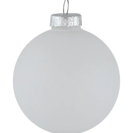 Hot 9ct Shiny and Matte White Glass Ball Christmas Ornaments 2.5" (65mm) Glass