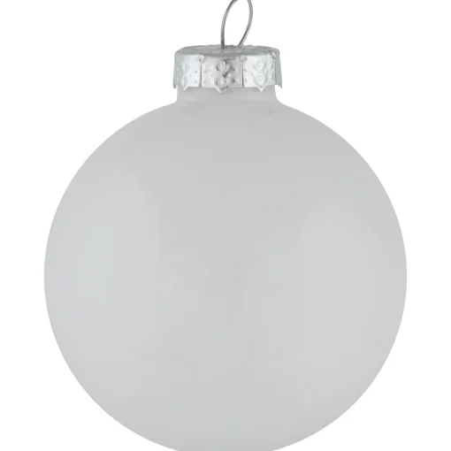 Hot 9ct Shiny and Matte White Glass Ball Christmas Ornaments 2.5" (65mm) Glass