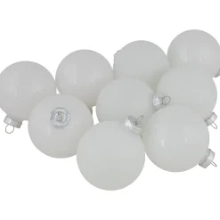 Hot 9ct Shiny and Matte White Glass Ball Christmas Ornaments 2.5