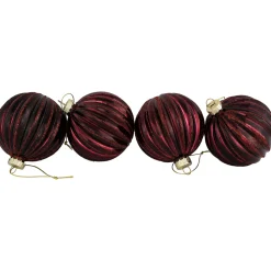 Hot 4ct Shiny Maroon Glass Ball Christmas Ornaments 3