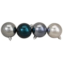 New 60ct Silver and Blue Shatterproof 3-Finish Christmas Ball Ornaments 2.5