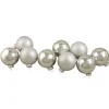 Discount 9ct Silver 2-Finish Glass Christmas Ball Ornaments 2.5" (65mm) Glass