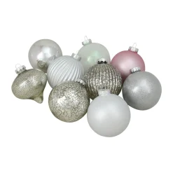 Best 9ct Silver 3-Finish Shatterproof Christmas Ball and Onion Ornaments 3.75" (95mm) Glass