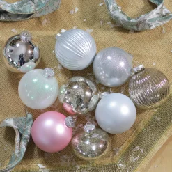 Best 9ct Silver 3-Finish Shatterproof Christmas Ball and Onion Ornaments 3.75" (95mm) Glass