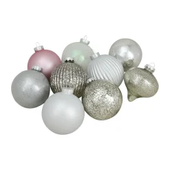 Best 9ct Silver 3-Finish Shatterproof Christmas Ball and Onion Ornaments 3.75
