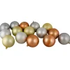 Hot 32ct Silver, Gold and Almond Shatterproof 2-Finish Christmas Ball Ornaments 3.25" (80mm) Shatterproof Balls|Ball Ornaments