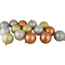 Hot 32ct Silver, Gold and Almond Shatterproof 2-Finish Christmas Ball Ornaments 3.25" (80mm) Shatterproof Balls|Ball Ornaments