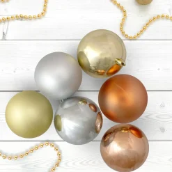 Hot 32ct Silver, Gold and Almond Shatterproof 2-Finish Christmas Ball Ornaments 3.25" (80mm) Shatterproof Balls|Ball Ornaments