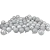 96ct Silver Shatterproof 4 Finish Christmas Ball Ornaments 1.5" (40mm) Shatterproof Balls