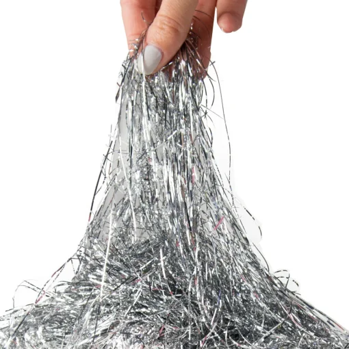 Hot 1000ct Silver Tinsel Icicle Strands - 18" Christmas Decorations Bows & Ribbons