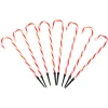 Best 8ct Textured Candy Cane Christmas Pathway Marker Lawn Stakes Candy