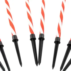 Best 8ct Textured Candy Cane Christmas Pathway Marker Lawn Stakes Candy