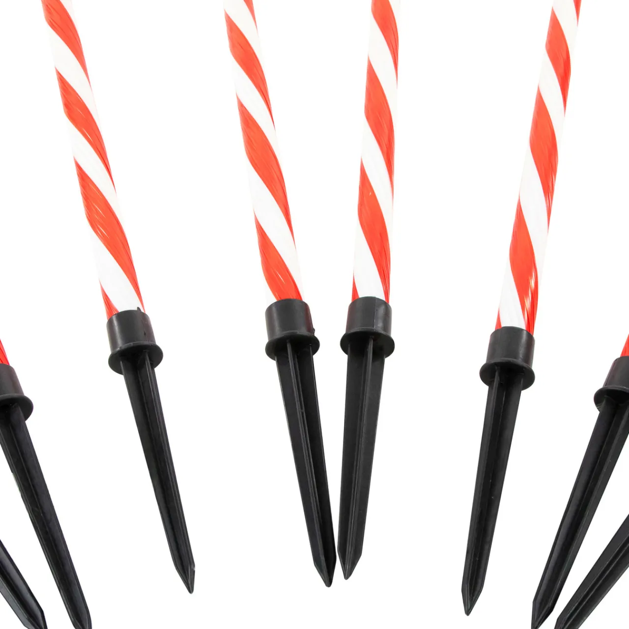 Best 8ct Textured Candy Cane Christmas Pathway Marker Lawn Stakes Candy