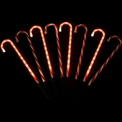 Best 8ct Textured Candy Cane Christmas Pathway Marker Lawn Stakes Candy