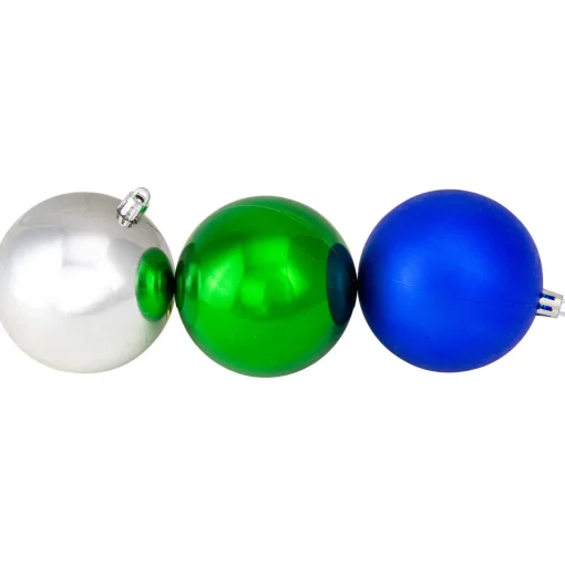 Clearance 50ct Traditional Multi Shatterproof 2-Finish Christmas Ball Ornaments 4" (100mm) Shatterproof Balls|Ball Ornaments