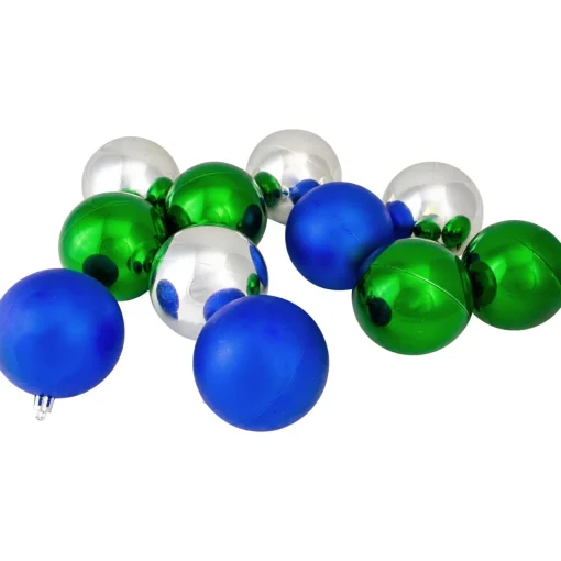 Clearance 50ct Traditional Multi Shatterproof 2-Finish Christmas Ball Ornaments 4" (100mm) Shatterproof Balls|Ball Ornaments