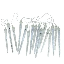 Sale 16ct Transparent Dripping Icicles Snowfall Christmas Light Tubes - 14.25 ft Clear Wire Icicles