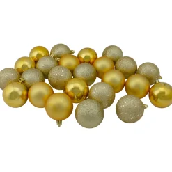 Best 24ct Vegas Gold Shatterproof 4-Finish Christmas Ball Ornaments 2.5" (60mm) Shatterproof Balls|Ball Ornaments