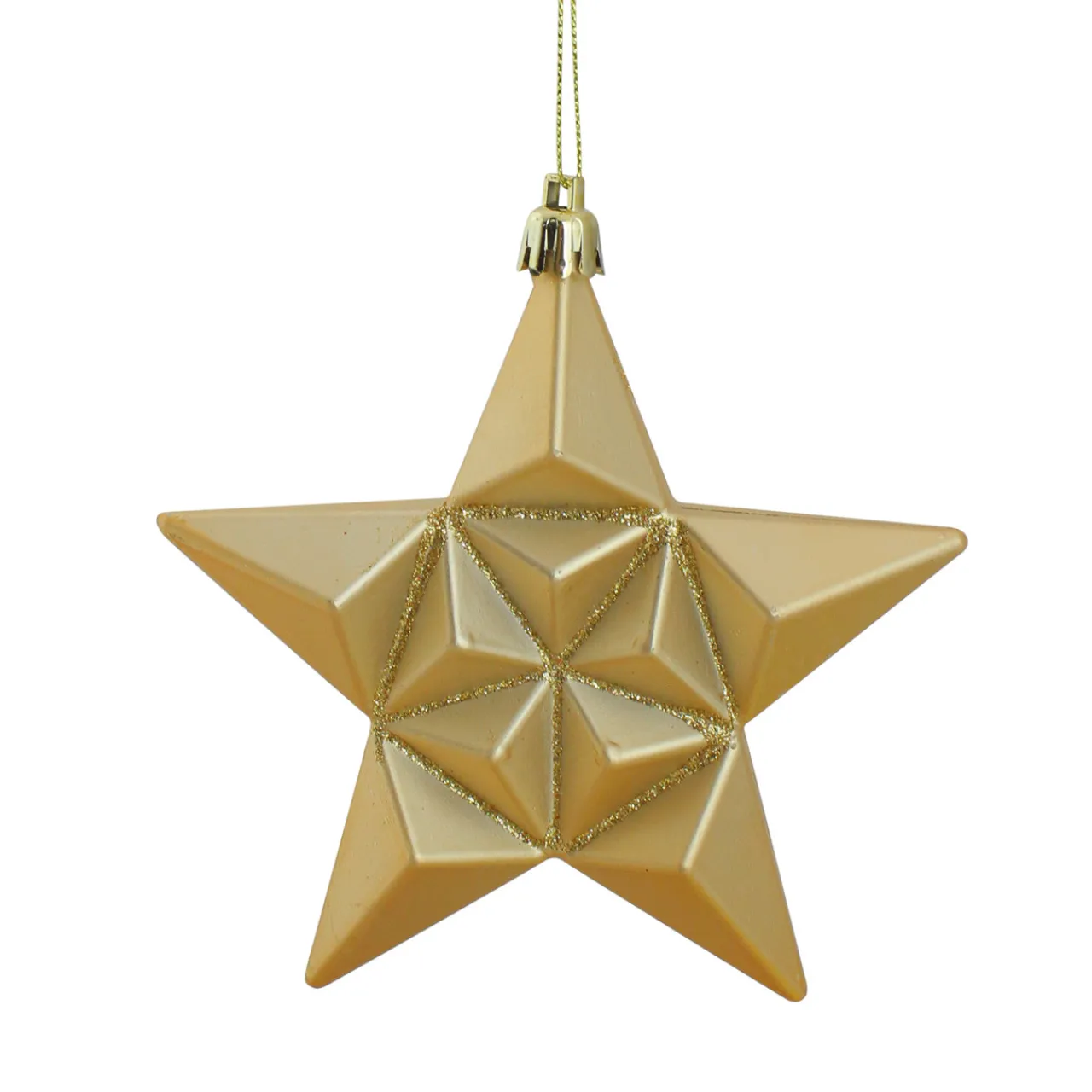 Discount 12ct Vegas Gold Shatterproof 2-Finish Christmas Star Ornaments 5" Symbols