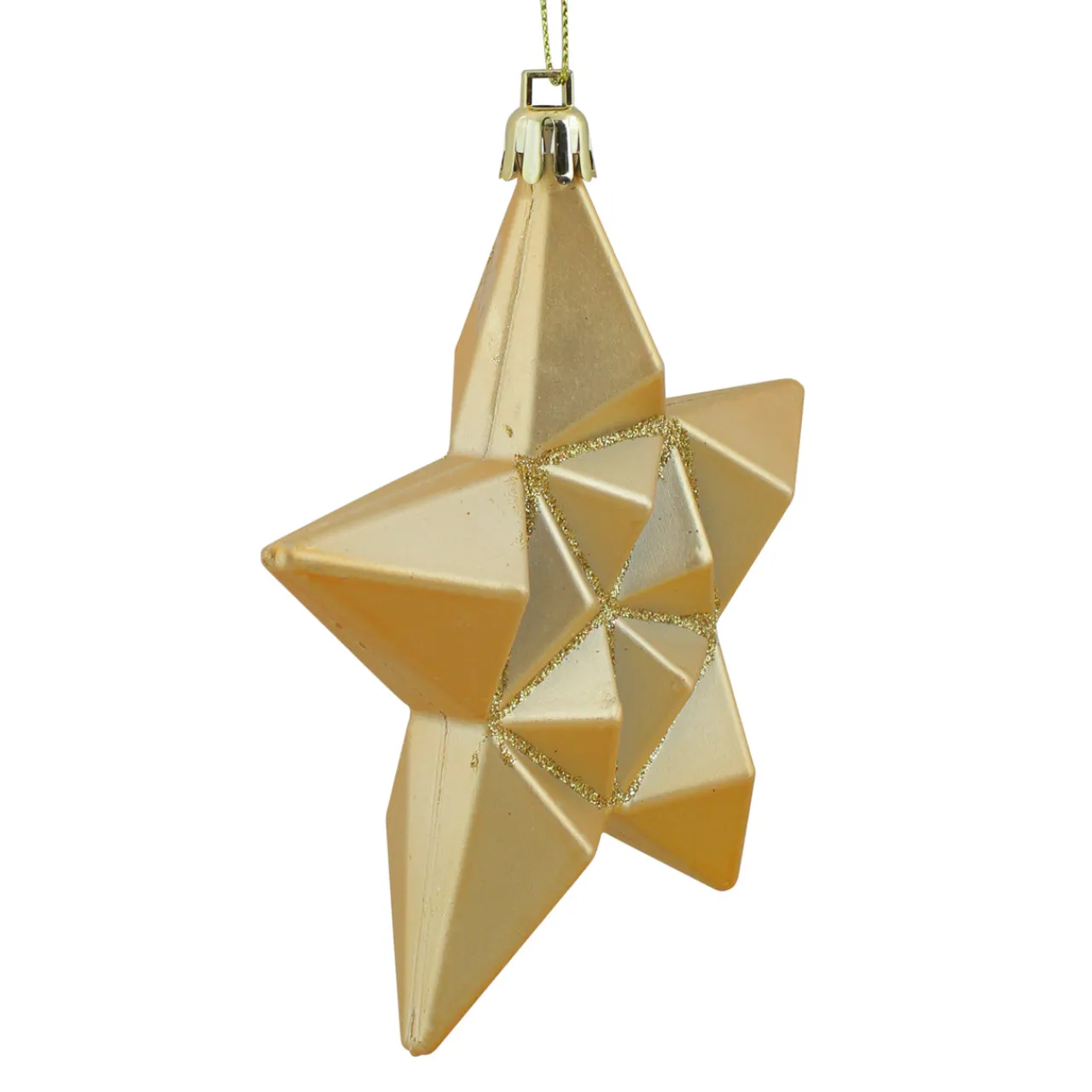 Discount 12ct Vegas Gold Shatterproof 2-Finish Christmas Star Ornaments 5" Symbols