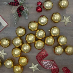 Hot 60ct Vegas Gold Shatterproof Shiny Christmas Ball Ornaments 2.5" (60mm) Shatterproof Balls|Ball Ornaments