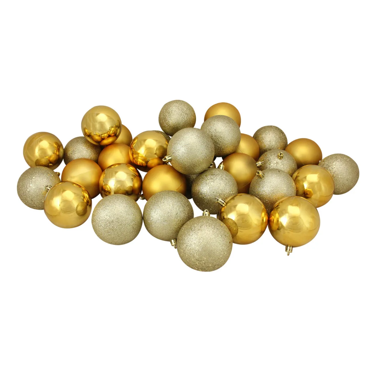 Clearance 32ct Vegas Gold Shatterproof 4-Finish Christmas Ball Ornaments 3.25" (80mm) Shatterproof Balls|Ball Ornaments