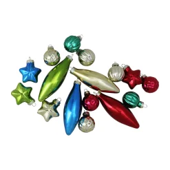 Outlet 16ct Vibrantly Colored Shiny Shatterproof Finial and Star Christmas Ornaments 4" (100mm) Glass|Ball Ornaments