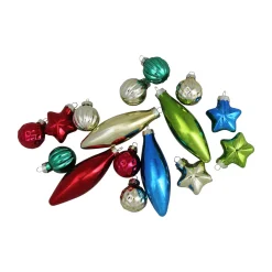 Outlet 16ct Vibrantly Colored Shiny Shatterproof Finial and Star Christmas Ornaments 4