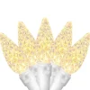 Outlet 70ct Warm White Faceted LED C6 Christmas Lights, 23ft White Wire C5 & C6 Lights