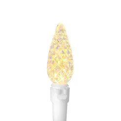 Outlet 70ct Warm White Faceted LED C6 Christmas Lights, 23ft White Wire C5 & C6 Lights