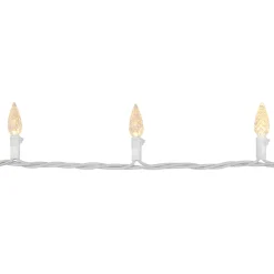 Outlet 70ct Warm White Faceted LED C6 Christmas Lights, 23ft White Wire C5 & C6 Lights