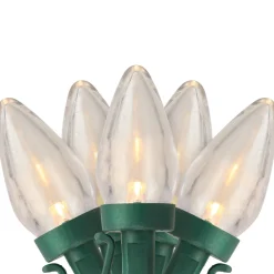 Sale 25ct Warm White LED C7 Christmas Lights - 16ft Green Wire C7 & C9 Lights
