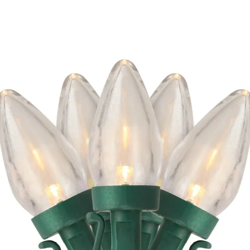 Sale 25ct Warm White LED C7 Christmas Lights - 16ft Green Wire C7 & C9 Lights