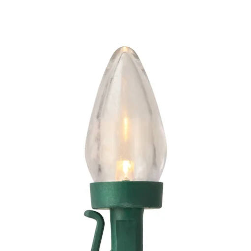 Sale 25ct Warm White LED C7 Christmas Lights - 16ft Green Wire C7 & C9 Lights