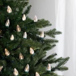 Sale 25ct Warm White LED C7 Christmas Lights - 16ft Green Wire C7 & C9 Lights